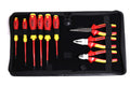 Barnwell Set of 3 VDE Pliers 160mm Side, 200mm Long Nose, 180mm Combination AND Wiha 25477 Screwdriver Set