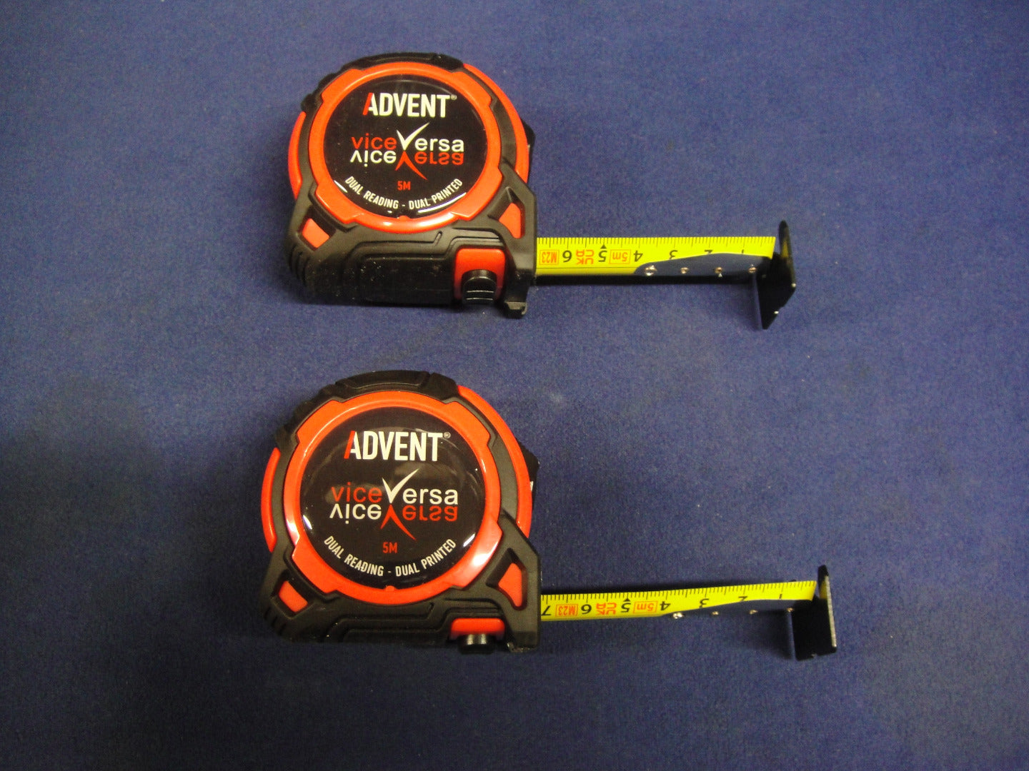 2x Advent Vice Versa Dual Read Tape 5m Metric ONLY Bottom and Top Markings ATM4-5025VV