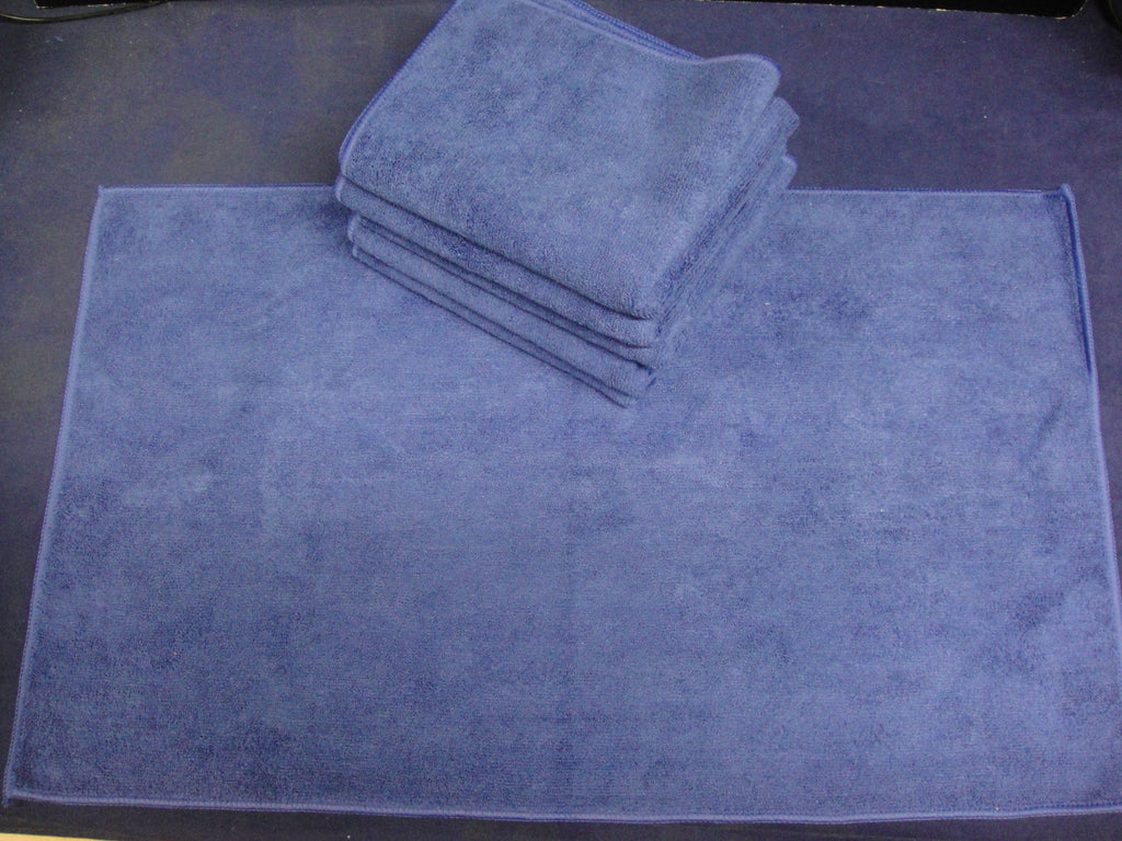 6 x Large 60cm x 40cm Blue Microfibre Detailing Cloth Wax Buffing Polishing Car