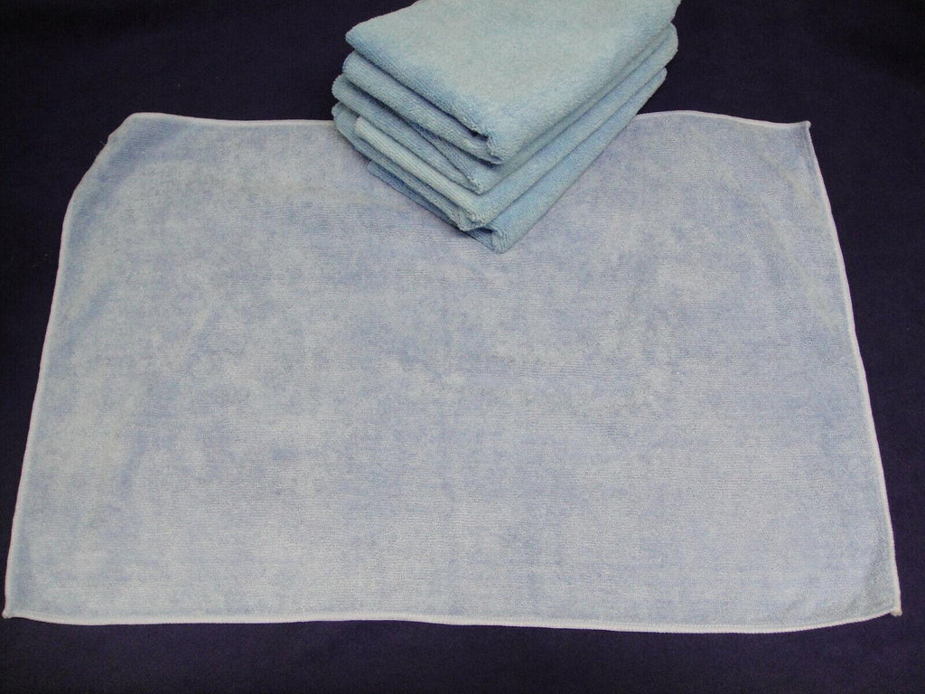 6 x Large 60cm x 40cm Blue Microfibre Detailing Cloth Wax Buffing Polishing Car