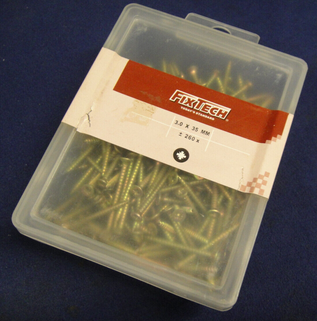 260 Pozi Wood Screws 3.0mm x 35mm Countersunk Yellow Zinc Plated by FIXTECH