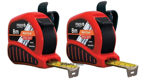 2 x Hultafors/Fisco BrickMate Tape Measure 8m Brick Block Courses 25mm Blade Metric Builders