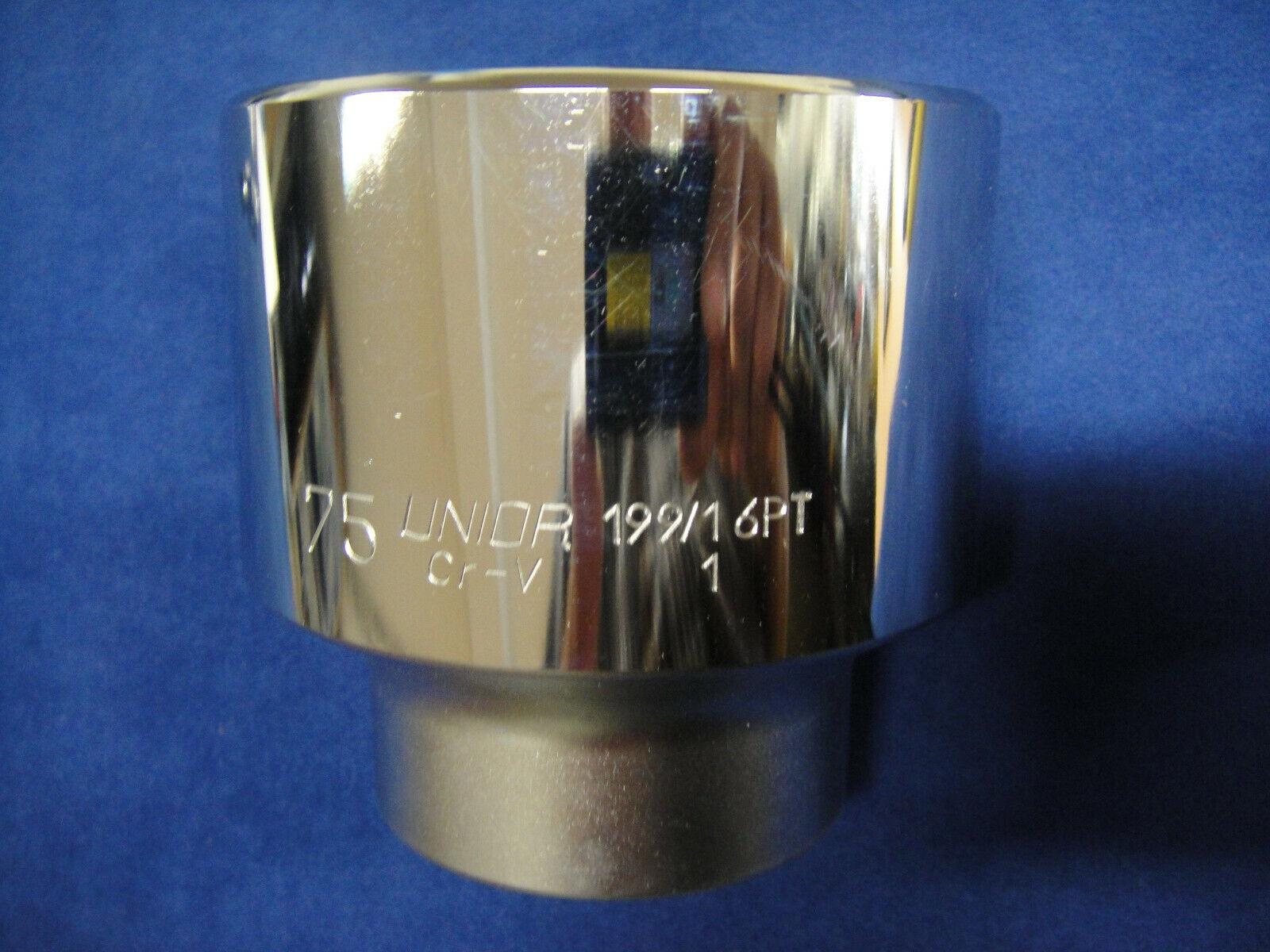Unior 75mm Socket 1'' Drive Hexagon 6p 6 Point 199/1