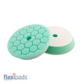 Flexipads Hex Groove Logic 5.5'' 135mm Pro-Detail Green WITH HOLE Heavy Polishing Pad