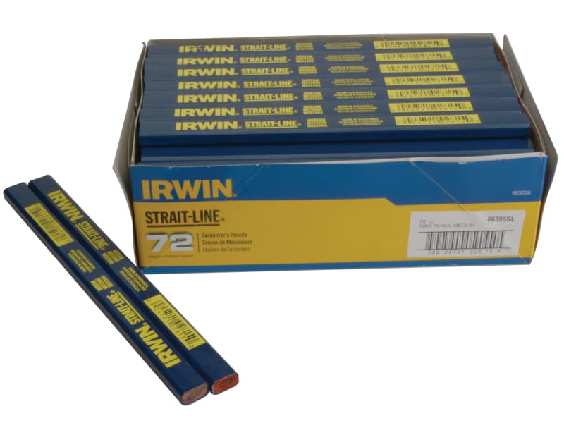 Irwin Strait-Line 66305 Box 72 Carpenter's Pencils Medium Brickies Bricklay
