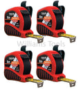 4 x Hultafors/Fisco BrickMate Tape Measure 8m Brick Block Courses 25mm Blade Metric Builders