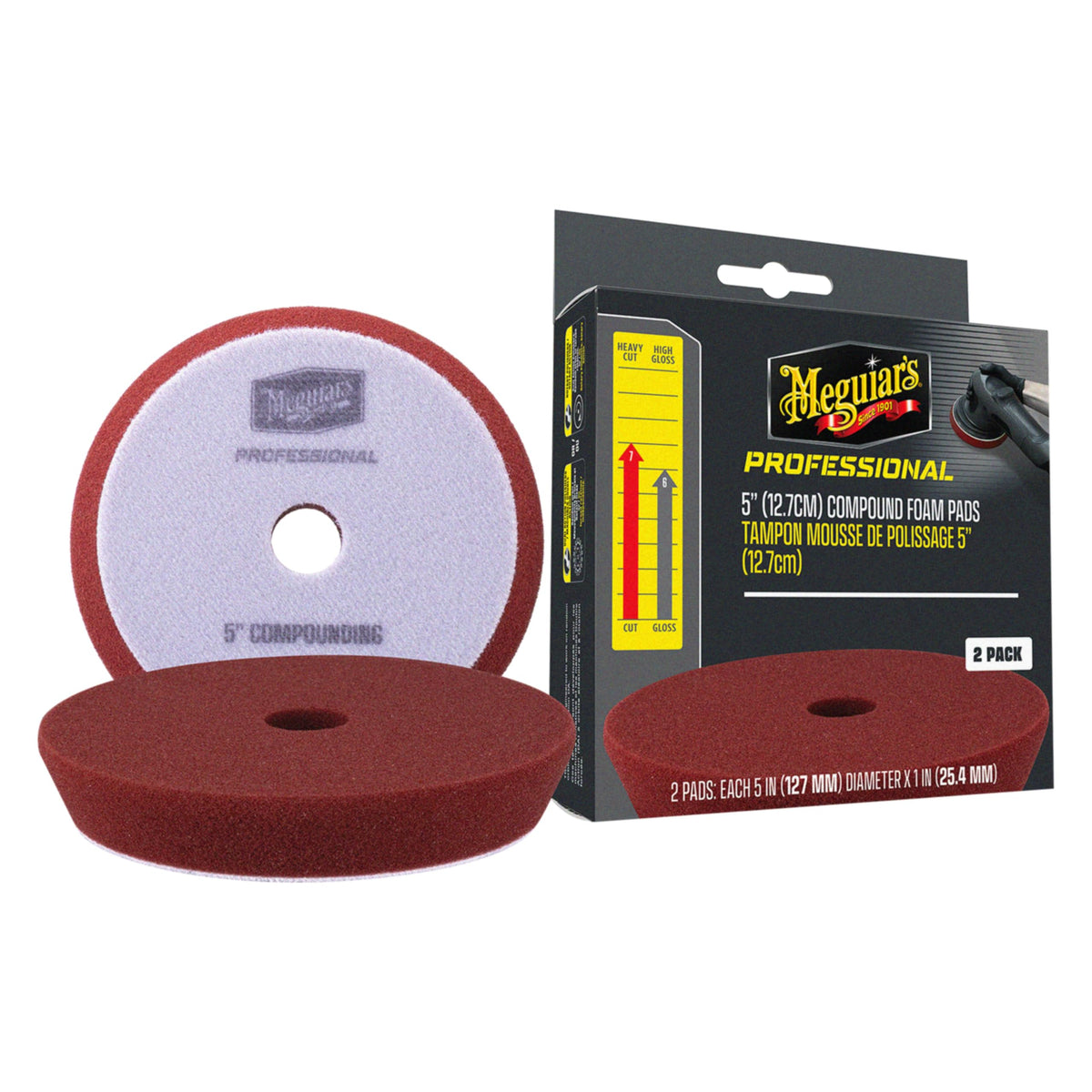 Meguiar's Professional Foam Compound Pads 5''/127 mm Red - 2 Pads