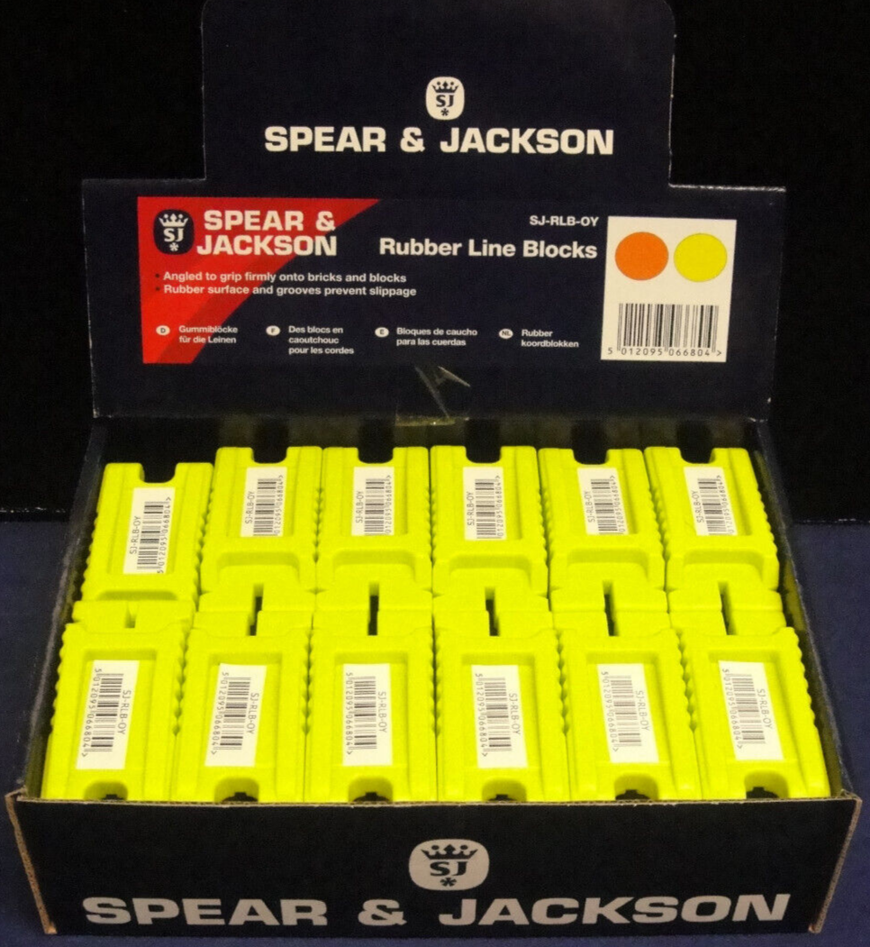 12 x Pairs of Spear & Jackson Bricklayer's Line Block Rubber Green