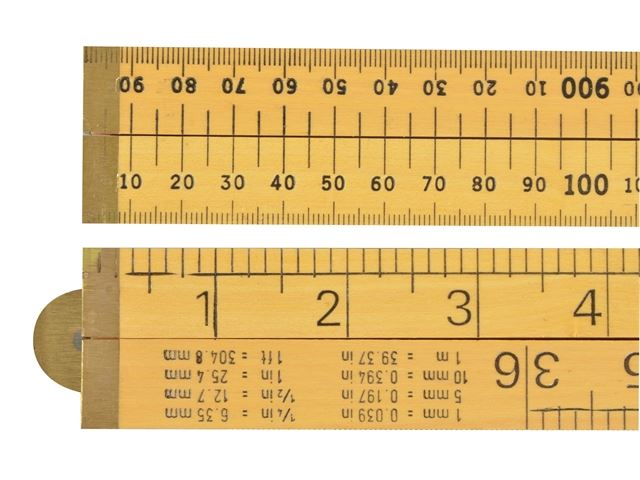 RST Wooden Folding Rule 1m 39'' Metric and Imperial Brass Hinges RSR073