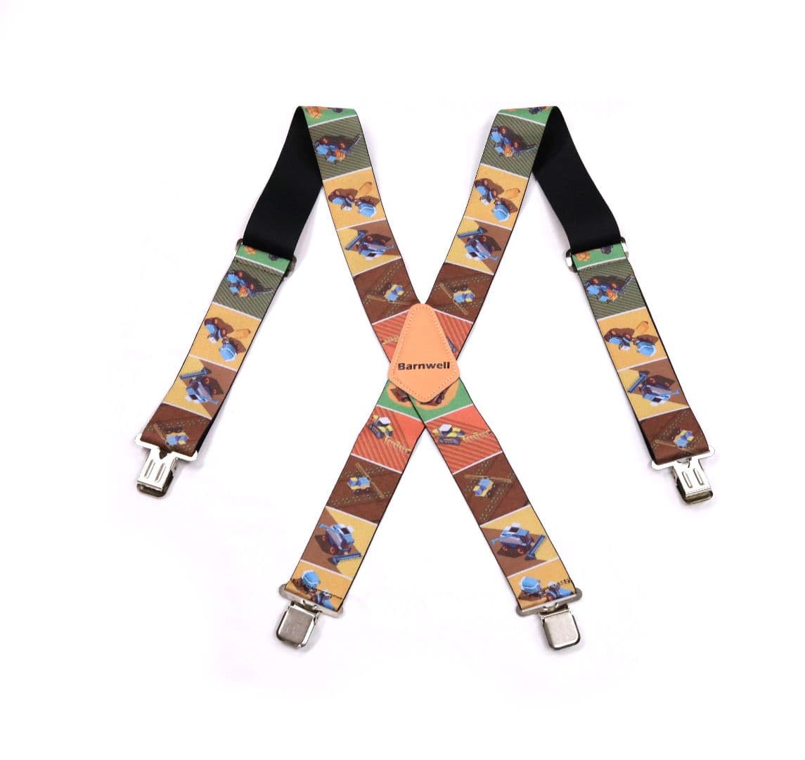 Barnwell Farming Trouser Braces Suspenders Heavy Duty Metal Clips 50mm Wide