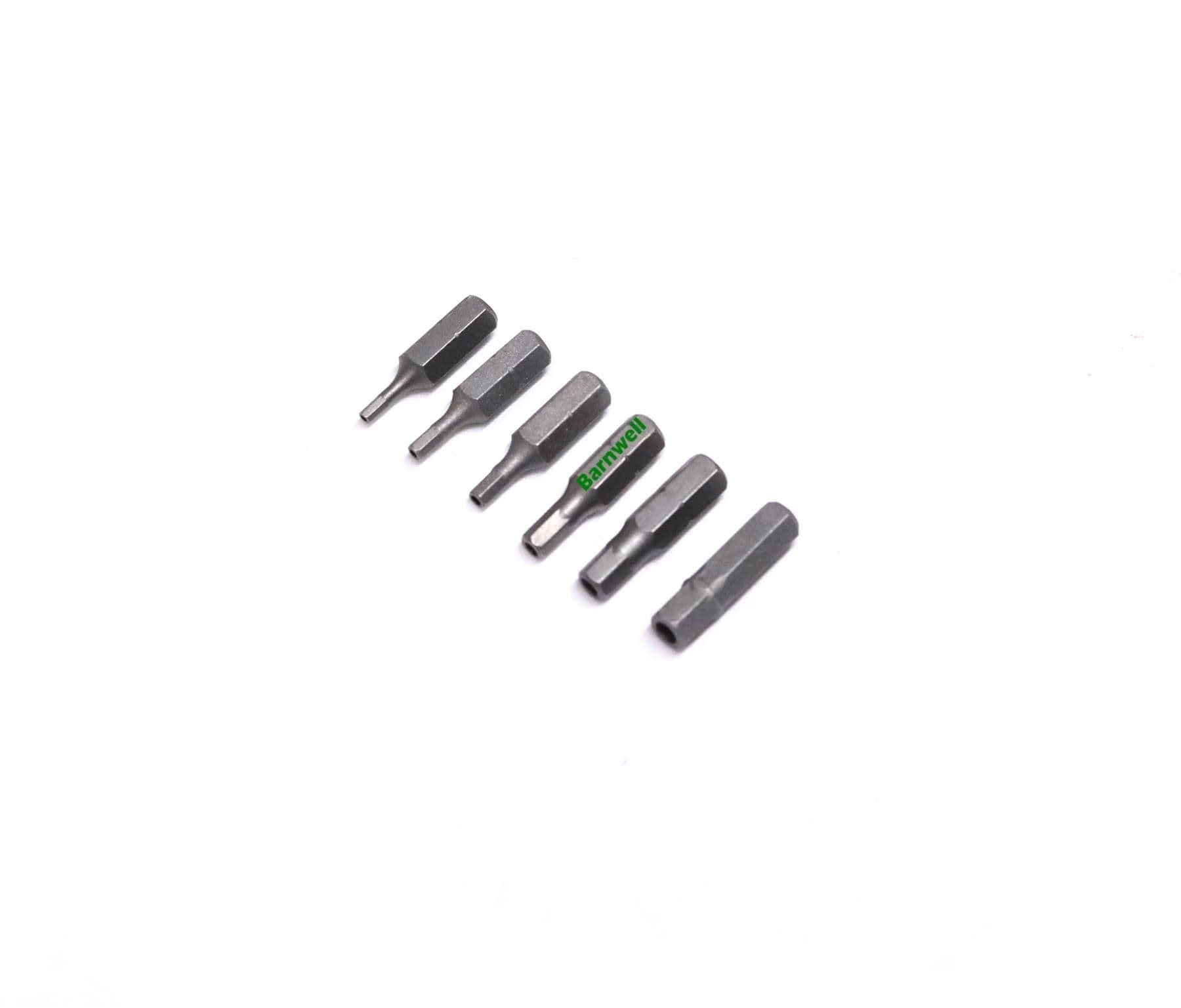 Barnwell Set of 6 Security Tamperproof Hexagon Metric Screwdriver Bits 2,2.5,3,4,5,6mm