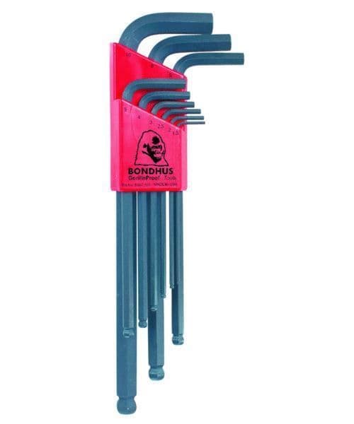 Bondhus Ballpoint Metric Hex Hexagon Allen Key Set 9 Black Finish 1.5mm - 10mm