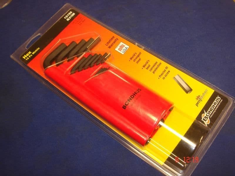 Bondhus ProGuard Long Metric Hex Allen Key Set 15 Hexagon FLAT End