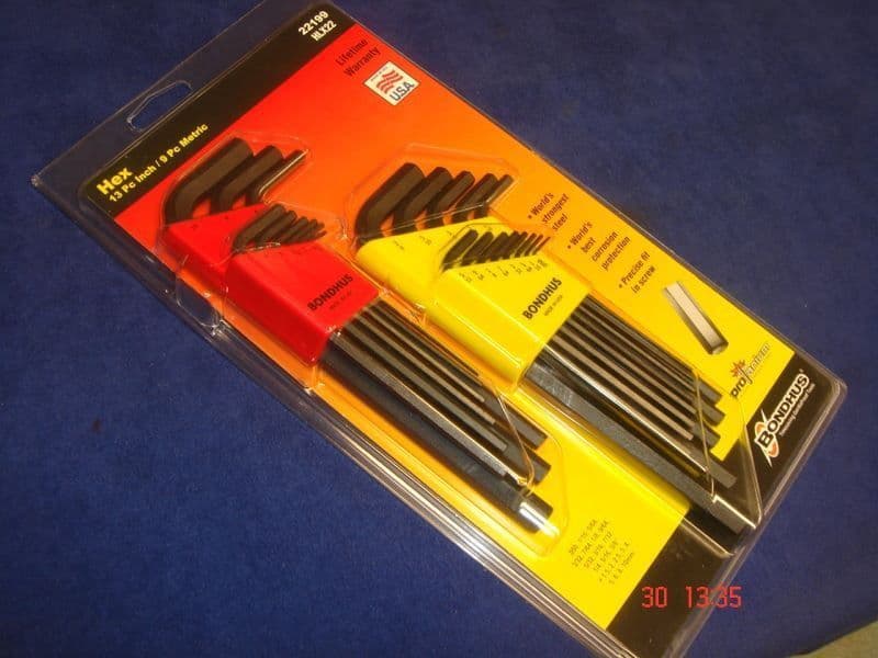 Bondhus USA Metric & Imperial Hex Hexagon Allen Key Sets 1.5 - 10mm  .50'' - 3/8''