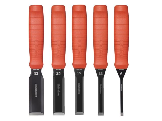 Hultafors Scandinavian Butt Wood Working Chisel Set of 5 6mm 12mm 18mm 25mm 32mm 390006