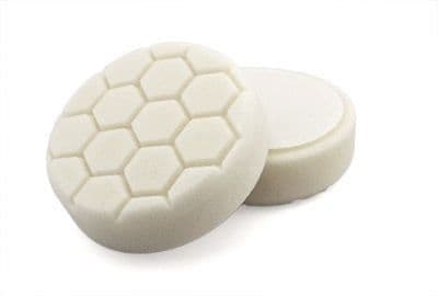 Flexipads Hex Groove Logic 4" 100mm Spot Pro-Detail White Medium Light Polishing Pad