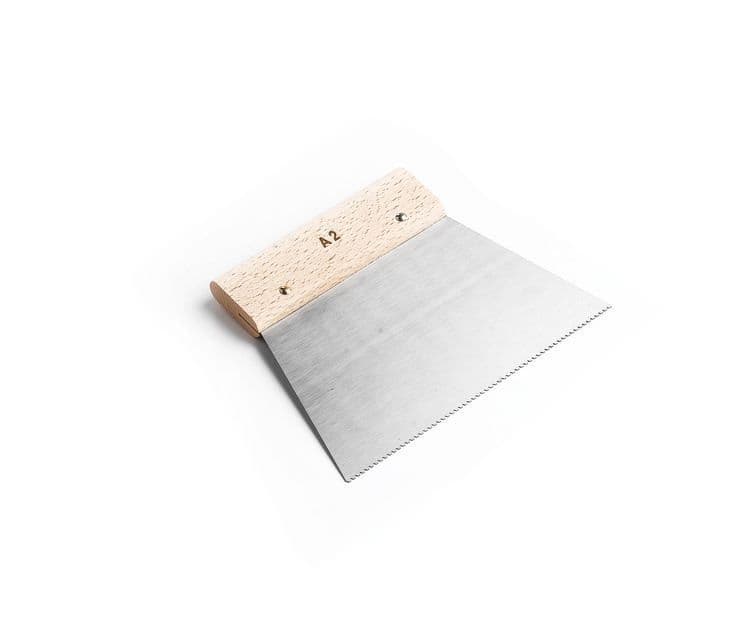 Flooring Adhesive A2 V Notched Spreader with Wood Handle 18cm