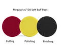 Meguiars 3 Pads 6'' Soft Foam DA Polishing Finishing Cutting Disc G220 DAS6
