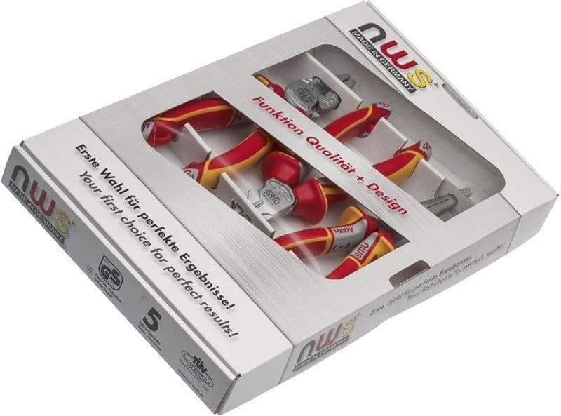 NWS Set of 3 VDE Tri Pliers 1000v Electricians Side Cutter & Long Nose & Combination