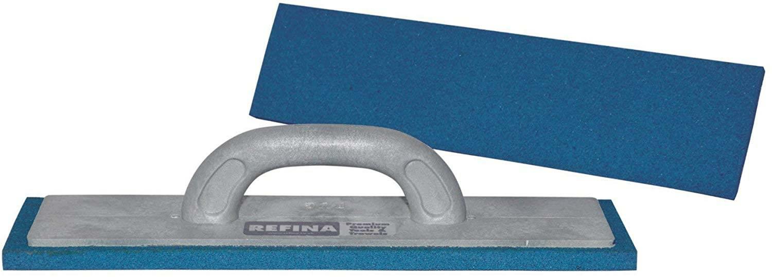 Refina 16'' Long 4" Narrow Cement Sponge Float FINE Blue Grey Handle 261402