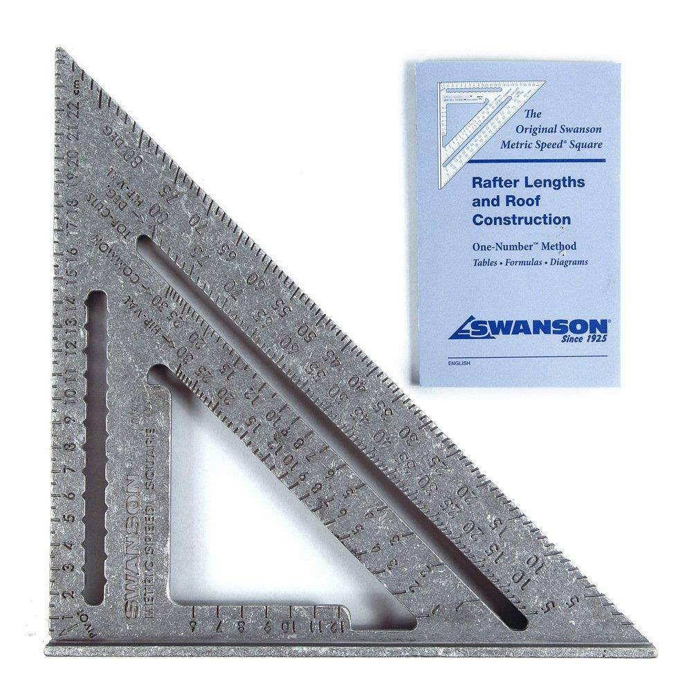 Swanson 25cm Metric Speed Roofing Rafter Angle Square WITH Blue Instruction Book
